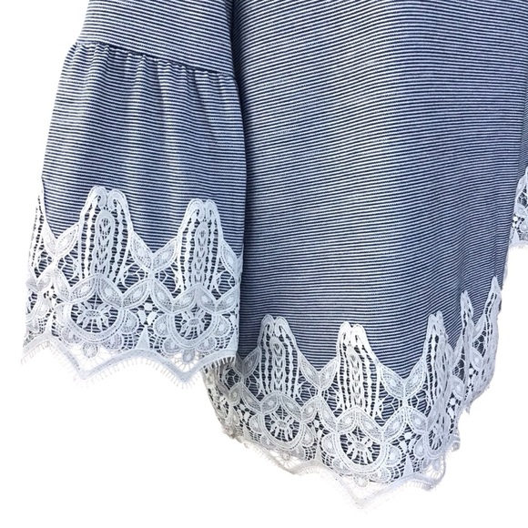 Chico’s French Striped Lace-Detail Top - Picture 9 of 10